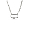 CHOKER CHUNKY CARABINER SHACKLE Z CYRKONIAMI- R.R.26 BIŻUTERIA ZE STALI Z CYRKONIAMI KTÓTKI NASZYJNIK OBROŻA