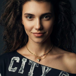 CHOKER CHUNKY Z ZAWIESZKĄ W KSZTAŁCIE SERCA ZŁOTY- R.R.26