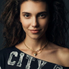 CHOKER CHUNKY Z ZAWIESZKĄ W KSZTAŁCIE SERCA ZŁOTY- R.R.26