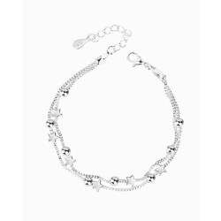 BRANSOLETKA DWÓWARSTWOWA SREBRNA DZIECIĘCA GWIAZDY- STARRY CHARM
