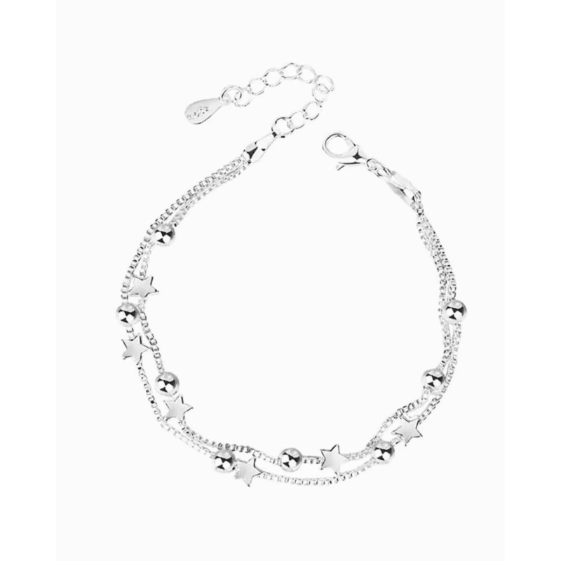 BRANSOLETKA DWÓWARSTWOWA SREBRNA DZIECIĘCA GWIAZDY- STARRY CHARM BRANSOLETKA DWÓWARSTWOWA SREBRNA DZIECIĘCA GWIAZDY- STARRY CHARM