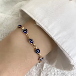 BRANSOLETKA DZIECIĘCA- TINY CHARM DARK BLUE. PIERWSZA BARNSOLETKA DLA DZIEWCZYNKI