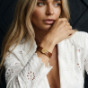 BRANSOLETKA BANGLE EMALIOWANA Z TARCZĄ ZEGAROWĄ  MOCHA MOUSSE- STATEMENT PIECES