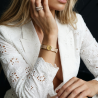 BRANSOLETKA BANGLE EMALIOWANA Z TARCZĄ ZEGAROWĄ NUDE- STATEMENT PIECES