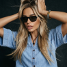 BRANSOLETKA BANGLE EMALIOWANA Z TARCZĄ ZEGAROWĄ SIWA- STATEMENT PIECES