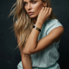 BRANSOLETKA BANGLE EMALIOWANA Z TARCZĄ ZEGAROWĄ CZARNA- STATEMENT PIECES