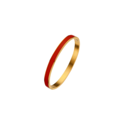 BRANSOLETKA BANGLE Z CZERWONĄ EMALIĄ- RR.26 BIŻUTERIA ZE STALI SZTYWNA OTWIERANA BANGLE