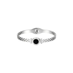BRANSOLETKA BANGLE ZEGAREK SRENRNA- BS.C BIŻUTERIA ZE STALI TYTANOWEJ SZTYWNA OTWARTA BANGLE