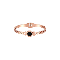BRANSOLETKA BANGLE ZEGAREK RÓŻOWE ZŁOTO- BS.C BIŻUTERIA ZE STALI TYTANIWEJ OTWIERANA SZTYWNA BRANSOLETKA BANGLE