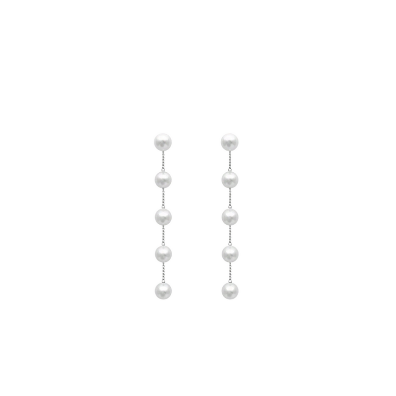 KOLCZYKI Z PERŁAMI NA ŁAŃCUSZKU- FLOW SILVER KOLCZYKI Z PERŁAMI NA ŁAŃCUSZKU- FLOW SILVER