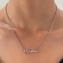ŁAŃCUSZEK TYPU CELEBRYTKA ZE STALI SZLACHETNEJ POSREBRZANY- MOTHER'S BOND