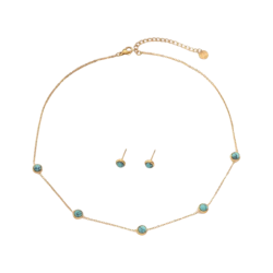 NASZYJNIK I KOLCZYKI Z TURKUSAMI- URBAN CHIC