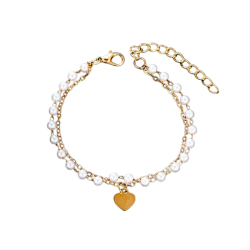 BRANSOLETKA DLA DZIECKA Z DELIKATNYMI PEREŁKAMI I SEDUSZKIEM- HEART & PEARLS