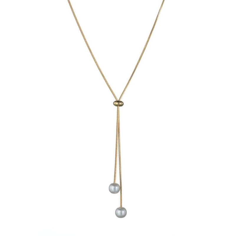 NASZYJNIK REGULOWANY Z PERŁMI- URBAN CHIC