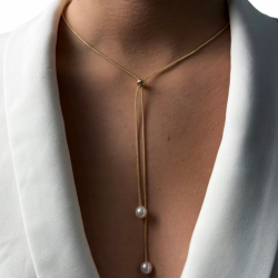 NASZYJNIK REGULOWANY Z PERŁMI- URBAN CHIC