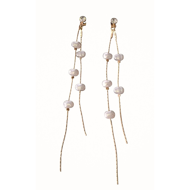 KOLCZYKI Z PERŁAMI BAROKOWYMI I KWARCEM- URBAN CHIC