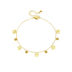 BRANSOLETKA NA KOSTKĘ DRZEWO Z KRYSZTAŁAMI- URBAN CHIC