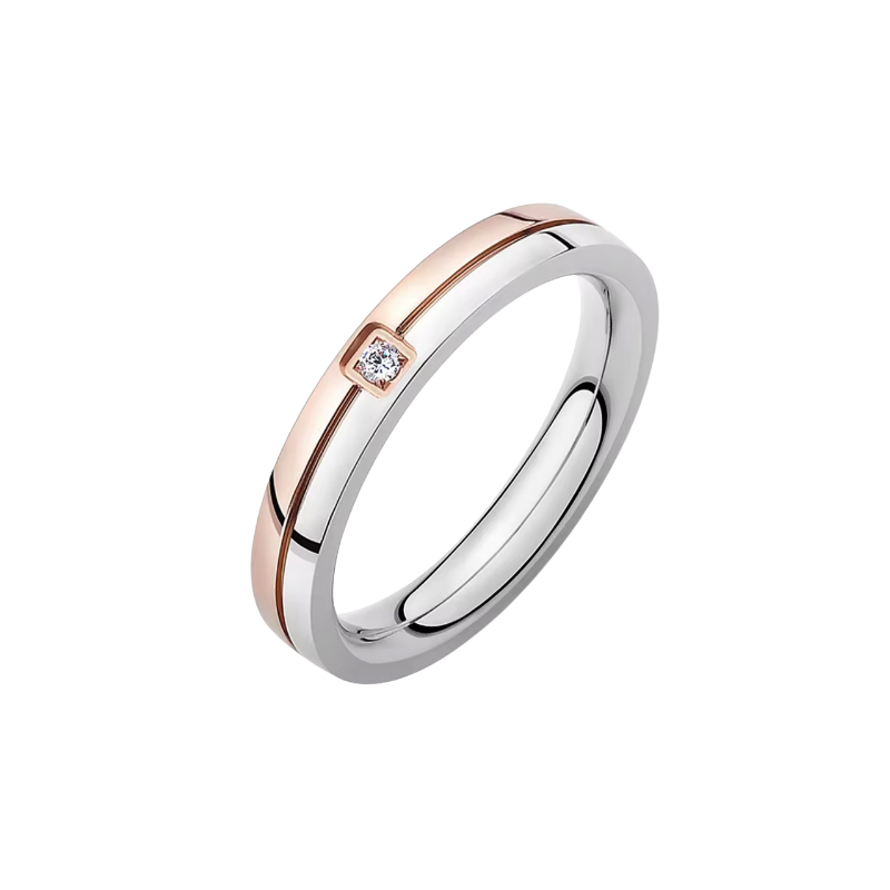 OBRĄCZKA TYTANOWA Z CYRKONIĄ- LUXE ROSE OBRĄCZKA TYTANOWA Z CYRKONIĄ- LUXE ROSE