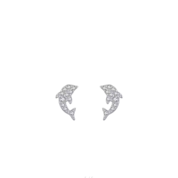 KOLCZYKI SREBRNE Z CYRKONIAMI- DIAMOND DOLPHIN