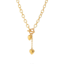 NASZYJNIK KRAWAT CHUNKY Z SERCAMI- REBEL QUEEN TERND 2025