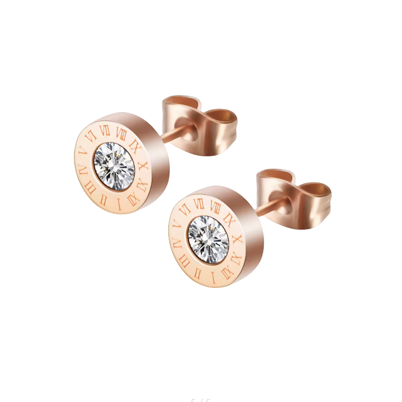 KOLCZYKI ZE STALI SZLACHETNEJ Z KRYSZTAŁEM- CIFRA ROSE KOLCZYKI ZE STALI SZLACHETNEJ Z KRYSZTAŁEM- CIFRA ROSE
