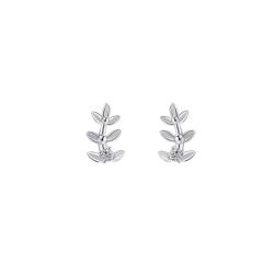 KOLCZYKI SREBRNE Z CYRKONIĄ-LEAF V1