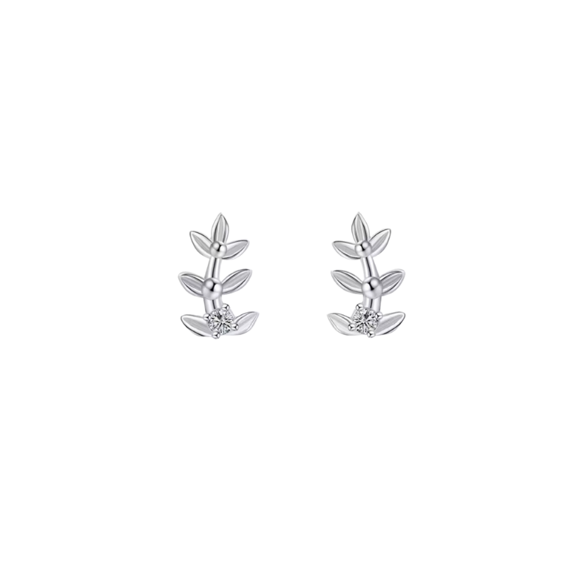 KOLCZYKI SREBRNE Z CYRKONIĄ-LEAF V1 KOLCZYKI SREBRNE Z CYRKONIĄ-LEAF V1