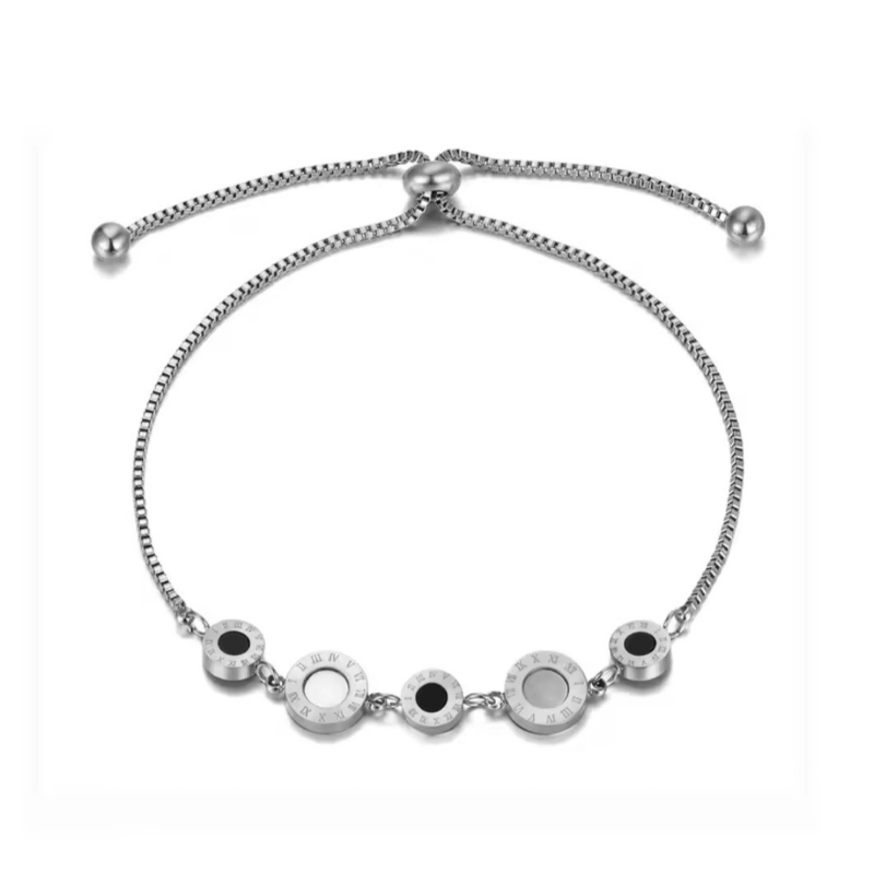 BRANSOLATKA ZE STALI SZLACHETNEJ Z MASĄ PERŁOWĄ I EMALIĄ- CIFRA MADREPERLA MINIMO SILVER BRANSOLATKA ZE STALI SZLACHETNEJ Z MASĄ PERŁOWĄ I EMALIĄ- CIFRA MADREPERLA MINIMO SILVER