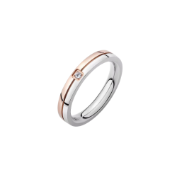 OBRĄCZKA ZE STALI SZLACHETNEJ Z KRYSZTAŁEM- LUXE ROSE