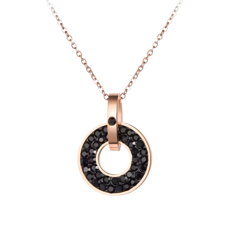 ŁAŃCUSZEK Z ZAWIESZKĄ TYTANOWY- RUOTA DI VETRO BLACK ROSE GOLD ŁAŃCUSZEK Z ZAWIESZKĄ TYTANOWY- RUOTA DI VETRO BLACK ROSE GOLD