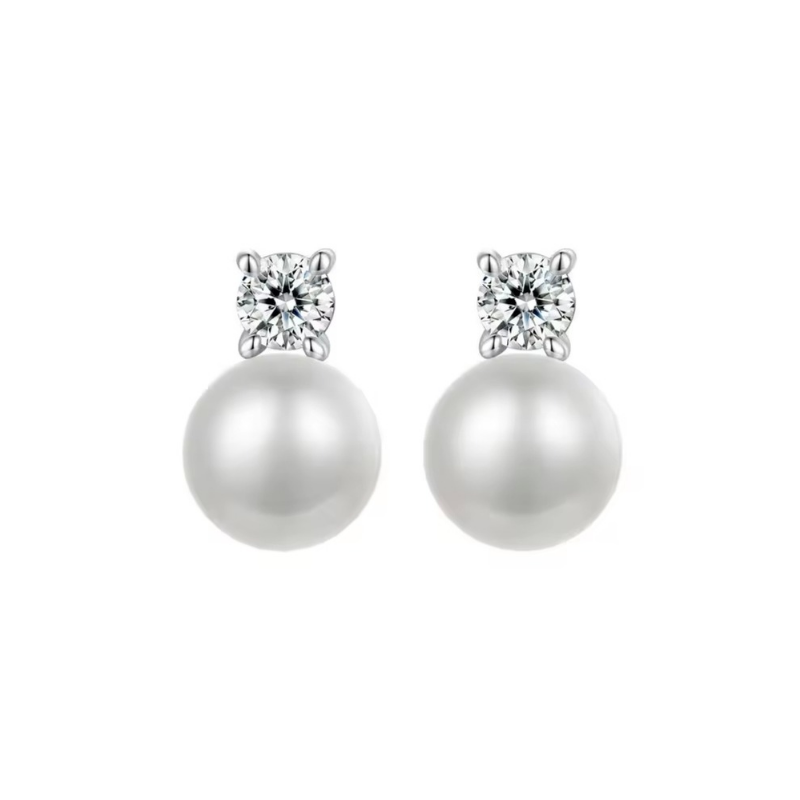 KOLCZYKI Z CYRKONIĄ I PERŁĄ SŁODKOWODNĄ- THE MOMENT