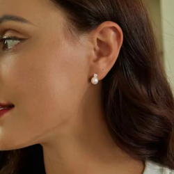 KOLCZYKI Z CYRKONIĄ I PERŁĄ SŁODKOWODNĄ- THE MOMENT