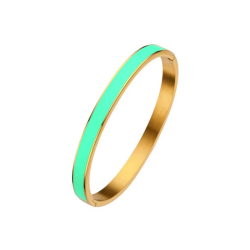 BRANSOLETKA BANGLE Z TURKUSOWĄ EMALIĄ- URBAN CHIC