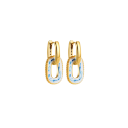 KOLCZYKI ZE STALI SZLACHETNEJ Z AKRYLOWYMI ZAWIESZKAMI- URBAN CHIC