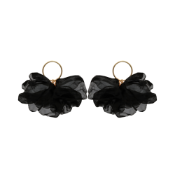 KOLCZYKI Z TKANINY CZARNE- STATEMENT PIECES