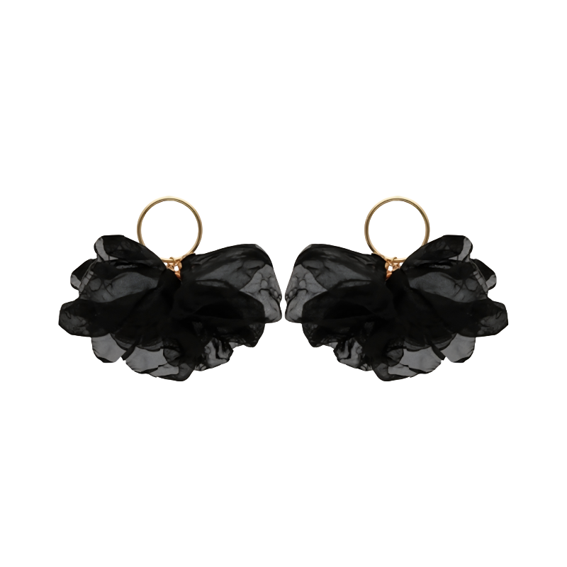KOLCZYKI Z TKANINY CZARNE- STATEMENT PIECES