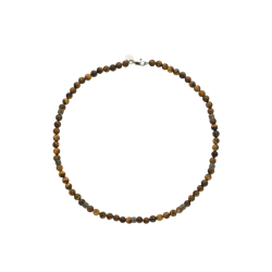 NASZYJNIK Z TYGRYSIM OKIEM I HEMATYTEM- RAW