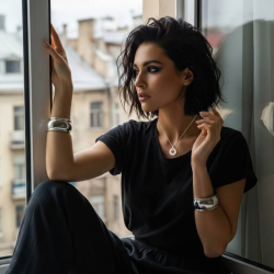 ŁAŃCUSZEK  I ZAWIESZKA Z BIAŁYMI KRYSZTAŁAMI- URBAN CHIC