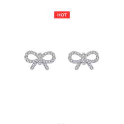 KOLCZYKI KOKARDA PAVE  Z CYRKONIAMI- REBEL QUEEN