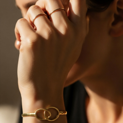 BRANSOLETKA GEOMETRYCZNA ZŁOTA- STATEMNT PIECES