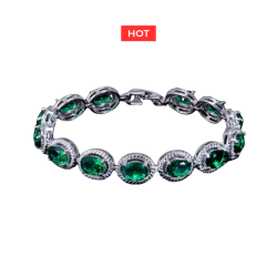 BRANSOLETKA Z SYNETYCZNYMI SZMARAGDAMI- REBEL QUEEN