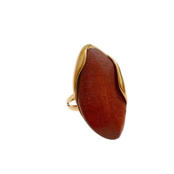 PIERŚCIONEK REGULOWANY MATOWY BRĄZOWY- STATEMNET PIECES