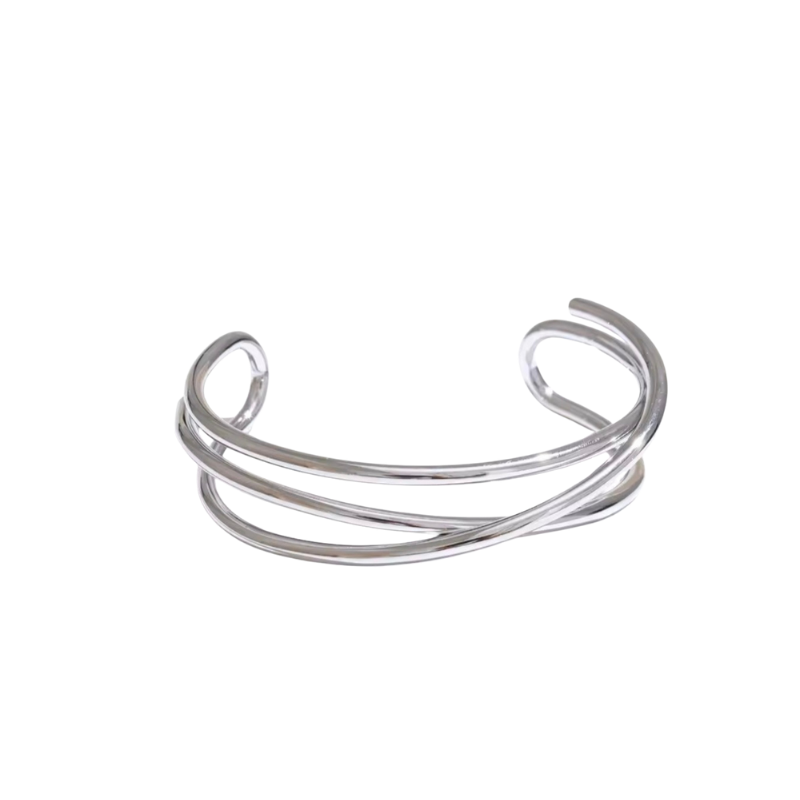 BRANSOLETKA CUFF DRUT SREBRNA- REBEL QUEEN