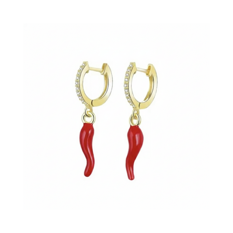 KOLCZYKI PAPRYCZKA ZŁOTE- REBEL QUEEN