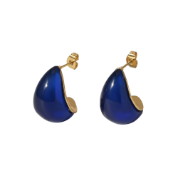 KOLCZYKI KROPLA GRANATOWE- STATEMENT PIECES