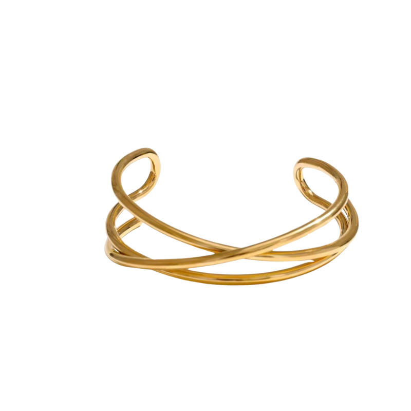 BRANSOLETKA CUFF DRUT ZŁOTA- REBEL QUEEN