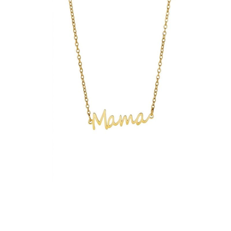 NASZYJNIK MAMA ZŁOTY- THE MOMENT CELEBRYTKA ZE STALI PREZENT DLA MAMY PRZYSZŁEJ MAMY CHOKER