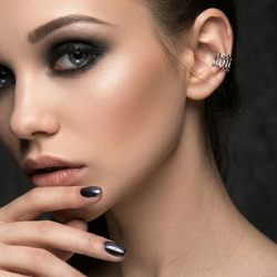 NAUSZNICA AŻUROWA SREBRNA- STATEMENT PIECES