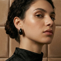 KOLCZYKI KROPLA CZARNE- STATEMENT PIECES