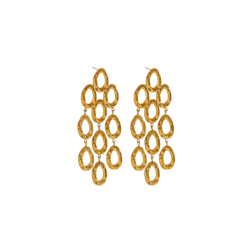 KOLCZYKI MŁOTKOWANE ZŁOTE- STATEMENT PIECES BIŻUTERIA ZE STALISZLACHETNEJ SZTYFTY WISZĄCE DUŻE KOLCZYKI